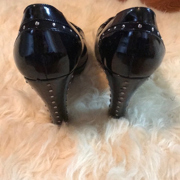 Isola black patent pumps with stud detail - Picture 2 of 5